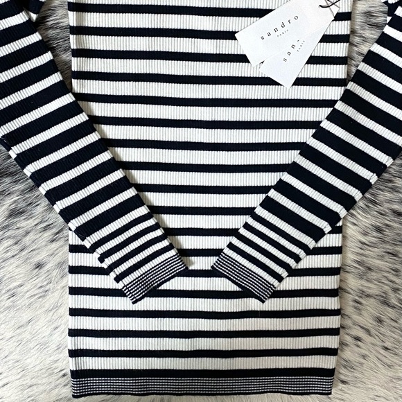 SANDRO “SKY STRIPED” TURTLENECK SZ 1 (XS/S) - Picture 7 of 10